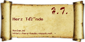 Herz Tünde névjegykártya